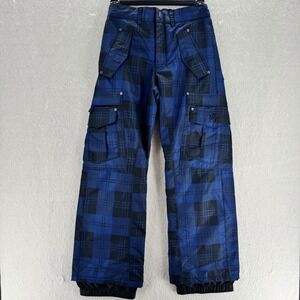 Triple Nickle 555 - Snow Pants Plaid Cargo Waterproof - Blue - 10 - Kids
